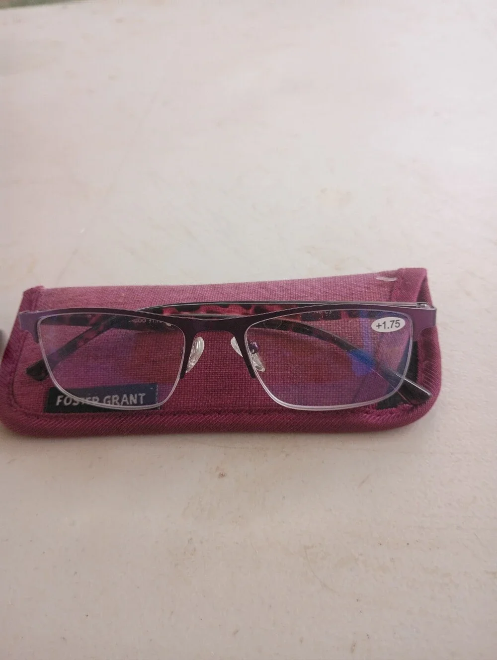 Foster Grant Women's Reading Glasses in Burgundy with Tortoise Accents +1.75
